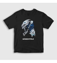 Presmono Unisex Çocuk Siyah Gaster Blaster Undertale T-Shirt 32159tt