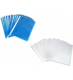 Telli Dosya Mavi 50 Adet + 2 Paket Poşet Dosya 100 lü Paket