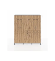 Arges Gardrop 10 Raflı 2 Çekmeceli 3 Askılı 220x30x243 Antrasit-Çam