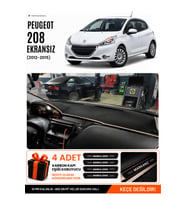 e-biz PEUGEOT 208 ESKİ Uyumlu Torpido Koruma, Torpido Örtüsü, Torpido Kılıfı - Siyah-Bej - PE029