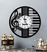 Kişiye Özel Müzik Nota Tasarımlı Duvar Saati