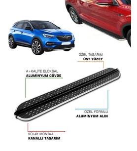 OPEL GRANDLAND X UYUMLU 2017 2018 2019 2020 2021 ARACA ÖZEL YAN BASAMAK