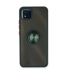 Realme C11 2021 Kılıf Montreal Yüzüklü Kapak - Yeşil