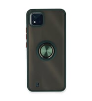 Realme C11 2021 Kılıf Montreal Yüzüklü Kapak - Yeşil