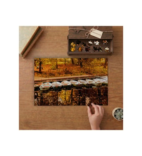 Sonbahar - Kayıklar - Kıyı Tasarımı 240 parça Ahşap Puzzle Ahşap Kutuda MP10170