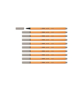 Stabilo İnce Keçe Uçlu Kalem 88 Point 0.4 MM Sıcak Gri Fineliner Kalem (10 Lu Paket) (Karışık)