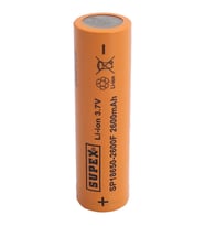 SP18650-2600F 3.7V 18650 Model 2600mAh 10A Deşarj Akımı Li-İon Düz Kafa Pil