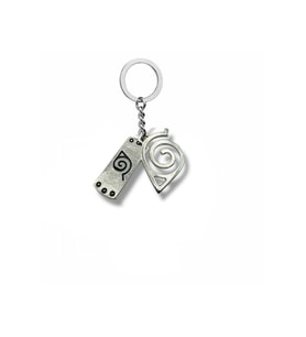 Anime Konaha ve Alınbandı Simgeli Unisex Metal Anahtarlık – Zamak Kaplama Cosplay Aksesuar