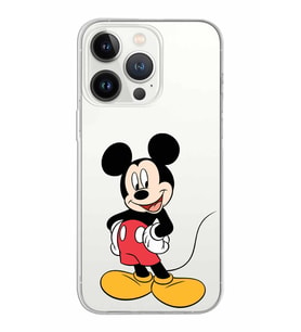 Apple iPhone 13 ProMax Uyumlu Kapak Mickey Mouse Tasarımlı Şeffaf Silikon Kılıf