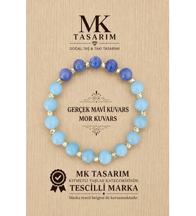 MK TASARIM GERÇEK MAVİ KUVARS MOR KUVARS BİLEKLİK MK.7000.847- RAHATLIK-DİNGİNLİK-ENERJİ- STRES BİLEKLİĞİ