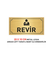 REVİR YAZILI 20 X 10 CM GOLD METAL LEVHA