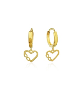 Barika Jewelry Kadın Kalpli Sonsuzluk Detay Altın Küpe