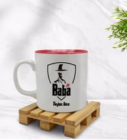 BK Gift Kişiye Özel Baba Godfather Tasarımlı İçi Kırmızı Renkli Kupa Bardak Model 15