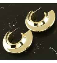 Yuvarlak Lüks Küpe Gold 3 cm