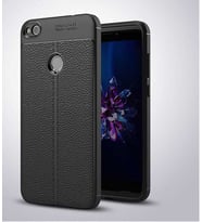 Huawei P9 Lite Mini Kılıf Deri Tarzı Niss Silikon Case (Siyah)