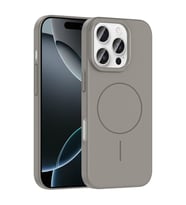 Apple iPhone 16 Pro Max için Magsafe ile uyumlu Kılıf Lansman Sert Silikon Ruby (Gri)