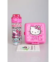 DEKOMUS CEP DEFTERİ VE LİSANSLI HELLO KITTY 500 ML MATARA,2 KATLI BESLENME KABI SETİ