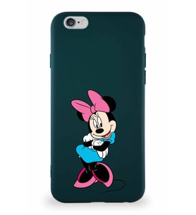 Apple iPhone 6S Soft Premier Kapak Minnie Mouse-D Tasarımlı Silikon Kılıf - Yeşil (Şeffaf)