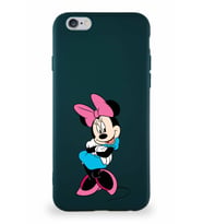 Apple iPhone 6S Soft Premier Kapak Minnie Mouse-D Tasarımlı Silikon Kılıf - Yeşil (Şeffaf)