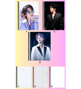 Jin BTS 3 adet defter A4 büyük boy çizgili_kareli_çizgisiz