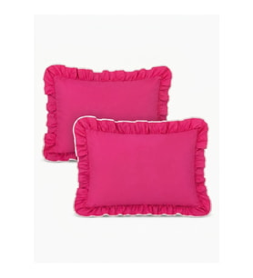 Pembe Fırfırlı Yastık Kılıfı 2 Adet