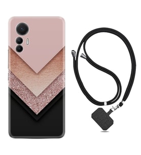 Xiaomi 12 Lite Kılıf Resimli Boyun Askılı İpli Desenli Silikon Great Marble 1405