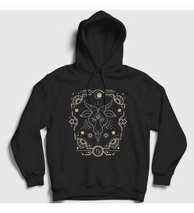 Presmono Unisex Siyah Capricorn Zodiac Hediye Oğlak Burcu Kapüşonlu Sweatshirt 526687tt