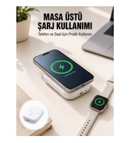 Mey İthalat® Akıllı Saat ve Telefon Uyumlu 4’ü 1 Arada Powerbank 10000 mAh Yeni Nesil