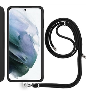 Samsung Galaxy A54 İp Askılı Silikon Kılıf Siyah