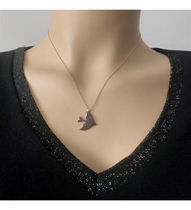 Kırlangıç Rose kaplama Gümüş kolye (Karışık)