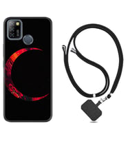 INFINIX Smart 4 5 6 Zero 8 S5 Pro Kılıf Boyun Askılı Silikon Red Moons 1747