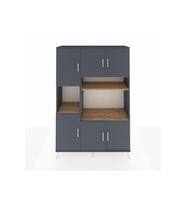 Hyperion Dolap 9 Raflı 6 Kapaklı 132x44x195 Antrasit-Antrasit/Çam
