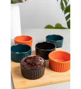 6 Lı Renkli Büyük Boy Sufle Kabı Fırın Kalıbı
