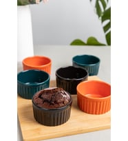 6 Lı Renkli Büyük Boy Sufle Kabı Fırın Kalıbı