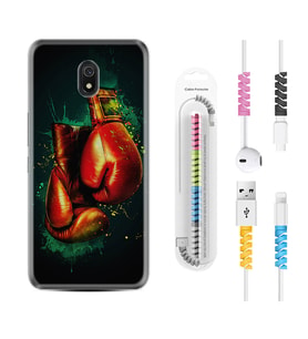 Xiaomi Redmi 8A 8 Pro 9C 9T 10C 11T Pro Kılıf Kablo Koruma Spiral Silikon Boks Eldiveni 1763