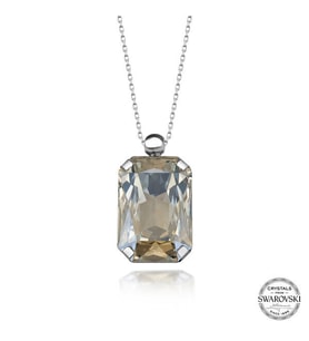 Crystal Taşlı 925 Ayar Gümüş Kolye