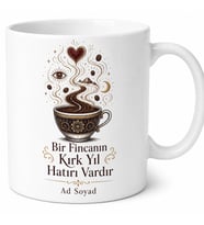 Kahve Falı Temalı Baskılı Kupa Bardak Hediye Kahve Severlere Özel Tasarım