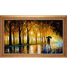 Çerçeveli Paspartulu Manzara Tablo bm0932 (Gold)