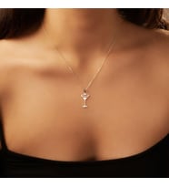 Kişiye Özel 925 Ayar Gümüş Kokteyl Figürlü Minimal Kolye
