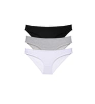 Mulvxbrf Brf02 3 Adet Süper Eko Set Likralı Kadın Slip Külot Siyah Gri Beyaz (Mulvix)