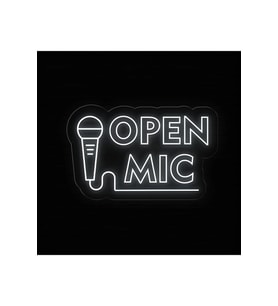 OPEN MIC Yazılı ve Şekilli Neon Tabela