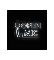 OPEN MIC Yazılı ve Şekilli Neon Tabela