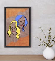 BK Home Woman Line Dekoratif Ahşap Siyah Çerçeveli Tablo-2