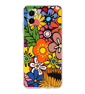 PrintiFy Vivo Y15S ile Uyumlu Retro Color 2  Kamera Korumalı Şeffaf  Kılıf