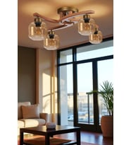 WESTON 4 LÜ NATUREL BAL CAMLI PLOFONYER AVİZE