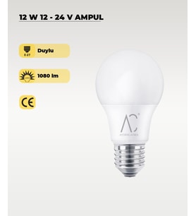 12W 12-24V  Ampul 6500K - Beyaz Işık - E-27 Duy