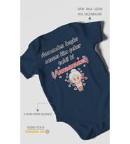 Annemden Başka Nazımı Kim Çeker ? Tabiki Annanem v2 Baskılı Bebek Zıbını – Çıtçıtlı Body  Kısa Kol (Lacivert)
