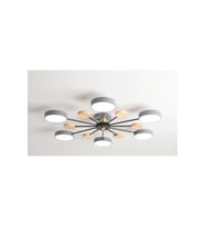 Modern Ahşap Detaylı Led Avize 6'lı Gri