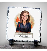 Kişiye Özel Hediye Karikatürlü En İyi Kadın Sınıf Öğretmeni Dekoratif Taş