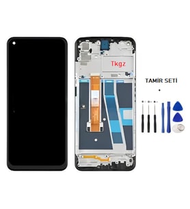 Tkgz - Oppo A52 Uyumlu Lcd Ekran Dokunmatik Servis ÇITALI + TAMİR SETİ